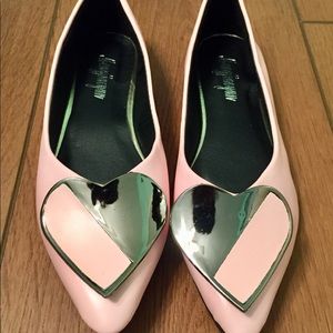 Pink flat shoes pink hearts summer spring